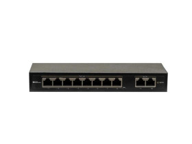 Switch pasywny 8x PoE 10/100 Mbps 802.3af/at + 2x Uplink 10/100 Mbps, bez zasilacza