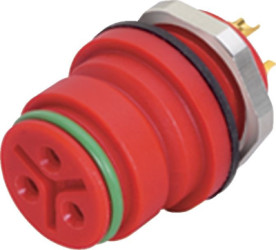 Panel socket, 5 pole, solder connection, snap lock, straight, 99 9116 50 05