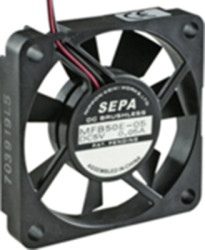 DC axial fan, 5 V, 50 x 50 x 10 mm, 10.1 m³/h, 16 dB, ball bearing, SEPA MFB50E05A