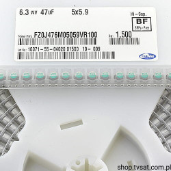 FZ0J476M05059VR100 Polymer Capacit. 47uF 6.3V SMD SAMWHA