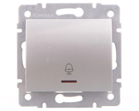 LOGI Łącznik zwierny dzwonek z LED śrubowy 10AX 250V srebrny 021080143 25194