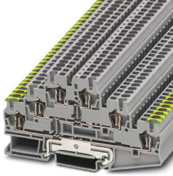 Protective conductor terminal, spring balancer connection, 0.08-4.0 mm², 6 pole, 22 A, 6 kV, gray, 3036097