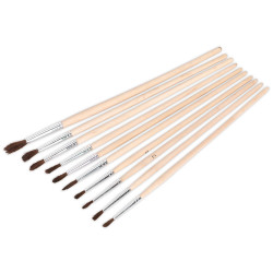 Sealey PB2 Touch-Up Paint Brush Assortment 10pc Wooden Handle