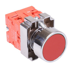 Techna PtecMetPNRed Red Flush Push Button Switch Metal 10A 2NC