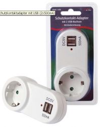 ŁAD.SIEC.5V/0,5A 2xGN.USB