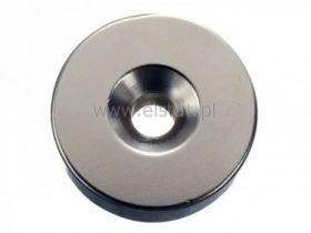 Magnes neodymowy okrągły 12x3mm + otwor 7/3mm