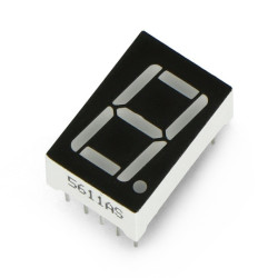 Wyświetlacz 8-segmentowy - 14mm czerwony - wsp. katoda