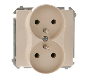 Simon Basic Gniazdo podwójne z/u 16A IP20 beżowe BMGZ2M.01/12