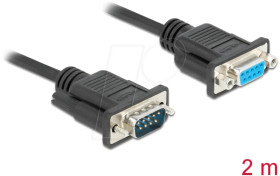 86602 Serial cable, RS-232, connector/socket with nuts, 2 m