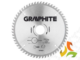 Tarcza do pilarki widiowa 185 x 30 mm 60 zębów 55H601 GRAPHITE