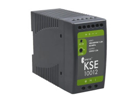Zasilacz impulsowy KSE 10012P 230/ 12V DC 7,5A na szynę DIN, Uzas: 85-264VAC, Ta70, 17000-1543