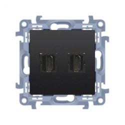 Simon 10 Gniazdo HDMI ver.1.4 podwójne (moduł) czarny mat CGHDMI2.01/49