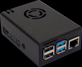 CBRPI4B-2U-BK Housing for Raspberry Pi 4, top hat rail, black