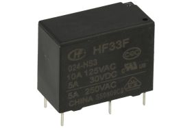 Przekaźnik; elektromagnetyczny miniaturowy; HF33F-024-HS3; 24V; DC; 1 styk zwierny; 5A; 250V AC; 5A; 30V DC; do druku (PCB); Hon