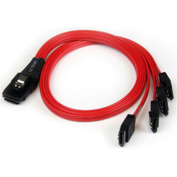 StarTech SAS8087S4R50 500mm SAS Cable - SFF-8087 To 4x Latching SATA Reverse