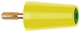 Adapter do złącz pomiarowych, rodzaj: Złącze męskie na żeńskie, wtyk: 4mm, gniazdo: 4mm, 32A, Zielony/żółty, 1kV