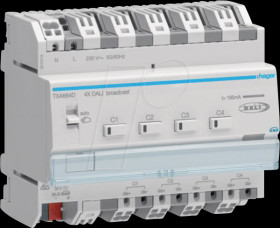 TXA664D DALI actuator, 4-channel, KNX easy, broadcast, RGB(T)W