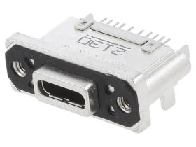 MUSBR-M5C1-M0 Gniazdo USB C THT PIN 24 proste IP67 złocony M2,5