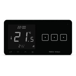 SINUM WSR-03mP Regulator pokojowy + włącznik trójpolowy prawy kolor czarny