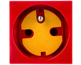 KOS45 Moduł - gniazdo pojedyncze z/u DATA z przesłonami /z kluczem/ czerwone 351043