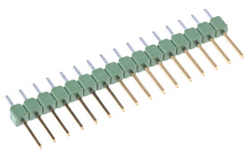 Złącze szpilkowe 16-pinowe AMPMODU MOD II raster: 2.54 mm Prosty 1-rzędowe TE Connectivity Otwór przelotowy750 V Bez