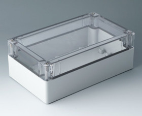 ABS enclosure, (L x W x H) 202 x 122 x 75 mm, transparent, IK07, C7020044
