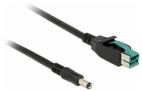 Delock Kabel zasilania Wtyczka zasilania USB 12V, Wtyczka DC 5,5 mm 1.00 m czarny podwójne ekranowanie 85497
