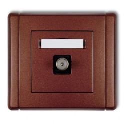 FLEXI Gniazdo antenowe pojedyncze TV brązowy metalik 9FGTV-1