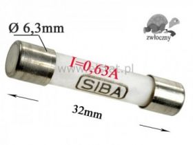 630mA bezp. ceramik zwłoczny; 6,3x32mm; 500V