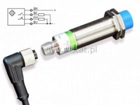 Indukcyjny 18mm; PNP; NO; NC; M12; kabel kątowy