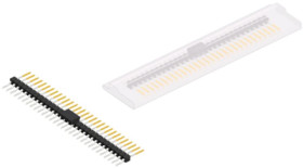 Pin header, 30 pole, pitch 2.54 mm, straight, black, SL12SMD08330SBSM