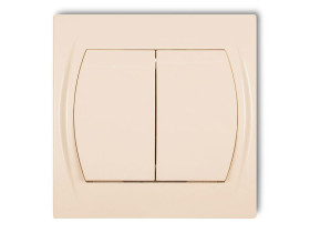 LOGO Wyłącznik pojedynczy ze schodowym (dwa klawisze bez piktogramów wspólne zasilanie) beżowy 1LWP-10.11 KARLIK