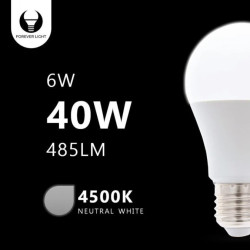 Żarówka LED E27 A60 6W 230V 4500K 485lm Forever Light RTV003432