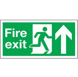 Znak wyjścia, Poliester winylowy, Green, White, Fire Exit, Angielski, Opis: Wyjście pożarowe