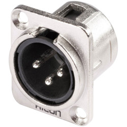 Hicon HI-X3DM XLR Connector 3 Pin Sleeve Plug Silver/Black