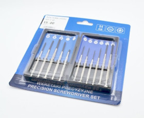 Zestaw narzędzi precyzyjnych wkrętak płaski i krzyżakowy 11 szt