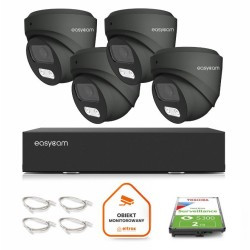 Zestaw do monitoringu IP Easycam 4 kamery z POE EC-IP-D8MP30DL-G 8MPx IR LED