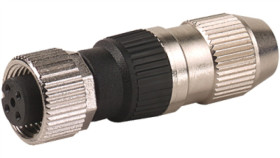 Wtyczka M12 Żeńska Prosta 4-Polowa 0.25-0.5Mm2 Zaciski Nożowe 7000-12601-0000000