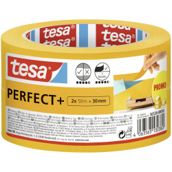 tesa 56539-00000-00 Perfect&#x2B; Masking Tape 100mx30mm yellow 2pc sharp edges