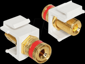 86304 Keystone module terminal &gt; threaded socket, red