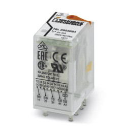 Przekaźnik mocy 24V ac 4PDT Phoenix Contact, montaż PCB 158Ω Wciskane