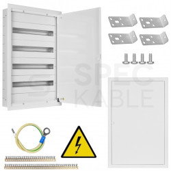 Rozdzielnica podtynkowa metalowa 4x24 modułów IP30 (400V AC) 815x523x130mm drzwi pełne KOLE SYSTEMS