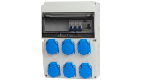 Rozdzielnica Rozdzielnia Skrzynka Budowlana Zabezpieczona Ogrodowa 1-Faz...