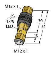 Turck Czujnik indukcyjny nie podtynkowy PNP, Zamykający NI4-S12-AP6X-H1141