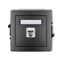 DECO Gniazda telefoniczne pojedyncze 1xRJ11, 4-stykowy, beznarzędziowe grafitowy 11DGT-1