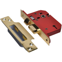 UNION StrongBOLT 2203S 3 Lever Mortice Sashlock Polished Brass 68mm 2.5in Visi