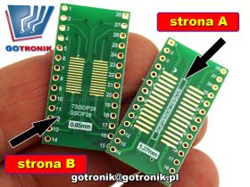 Płytka drukowana TSSOP28/SOP28 na DIP28 - GOLD