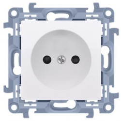 Gniazdo zasilające pojedyncze bez uziemienia SIMON 10 białe [2P] 16A Kontakt Simon CG1.01/11