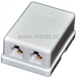 Gniazdo abon. telef. 2xGN 6P 4C natynkowe