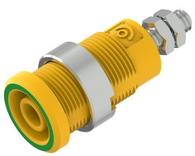 Gniazdo bananowe Żeński Wtykowa Zielony/żółty 25A Electro PJP